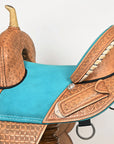 Western Horse Barrel Saddle Treeless American Leather Oiled Hilason