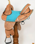 Western Horse Barrel Saddle Treeless American Leather Oiled Hilason