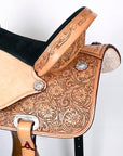 Western Horse Saddle Hilason In American Leather Flex Tree Barrel Trail