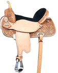 Western Horse Saddle Hilason In American Leather Flex Tree Barrel Trail