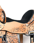 Hilason Western Horse Barrel Racing Trail Pleasure Oiled American Leather Saddle