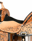 Hilason Western Horse Barrel Racing Trail Pleasure Oiled American Leather Saddle