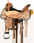 Hilason Western Horse Barrel Racing Trail Pleasure Oiled American Leather Saddle