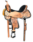 Hilason Western Horse Barrel Racing Trail Pleasure Oiled American Leather Saddle
