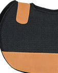 32X32 Hilason Western Contoured Horse Saddle Pad Wool Felt Round Black