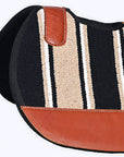 32X32 Hilason Western Contoured Horse Saddle Pad Wool Felt Round Black