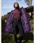 Deep Purple Duck Down Riding Coat with velvet collar