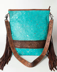 American Darling Messenger Hand Tooled Hair On Genuine Leather Women Bag Western Handbag Purse