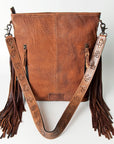 American Darling Messenger Hand Tooled Hair On Genuine Leather Women Bag Western Handbag Purse