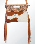 American Darling Clutch Hand Tooled Saddle Blanket Fabric Genuine Leather Western Women Bag Handbag Purse | Purses for Cute