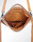 American Darling Clutch Hand Tooled Saddle Blanket Fabric Genuine Leather Western Women Bag Handbag Purse | Purses for Cute