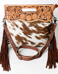 American Darling Clutch Hand Tooled Hair on Genuine Leather Western Women Bag Handbag Purse | Purses for Cute