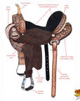 Hilason Western Horse Flex Tree Barrel Trail In American Leather Saddle Brown