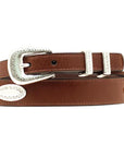 Nocona Top Hand Western Mens Belt Tapered Leather Conchos Brown