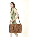 American Darling Briefcase Hand Tooled Genuine Leather Women Bag Western Handbag Purse