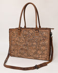 American Darling Briefcase Hand Tooled Genuine Leather Women Bag Western Handbag Purse