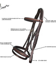 ExionPro Pressure Relief Crown Raised Padded Jumping Bridle with Reins