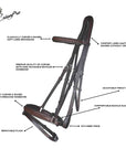 ExionPro Pressure Relief Crown Dressage Bridle with Web Reins