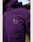 Deep Purple Duck Down Riding Coat with velvet collar