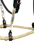 HILASON Western Horse Headstall American Leather Rawhide Bitless Rein