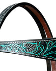 HILASON Western Horse Headstall Genuine American Leather Floral Black