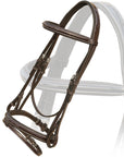ExionPro Designer Fancy Square Raised Glossy Patent Leather Bridle & Rubber Reins