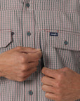 Mens Wrangler Performance Button Up- Red Check
