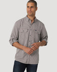 Mens Wrangler Performance Button Up- Red Check