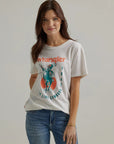 Women's Wrangler Western Graphic Boyfriend Tee in Marshmallow Cowboys