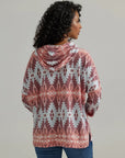 Women's Wrangler Geometric Relaxed Pullover Hoodie in Red Geo