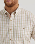 George Strait Short Sleeve Button Down Shirt -Grassy Plaid