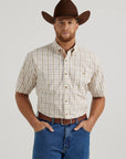 George Strait Short Sleeve Button Down Shirt -Grassy Plaid