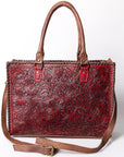 American Darling Briefcase Hand Tooled Genuine Leather Women Bag Western Handbag Purse