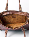 American Darling Briefcase Hand Tooled Genuine Leather Women Bag Western Handbag Purse