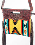 American Darling ADBG247DAR1 Clutch Hand Tooled Saddle Blanket Genuine Leather Women Bag Western Handbag Purse