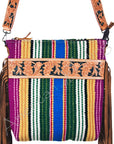 American Darling Large Crossbody Hand Tooled Saddle Blanket Genuine Leather Women Bag Western Handbag Purse