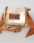 American Darling Hand Tooled Hair-On Genuine Leather Women Bag Western Handbag Purse