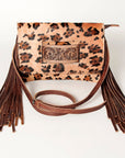 American Darling Hand Tooled Hair-On Genuine Leather Women Bag Western Handbag Purse