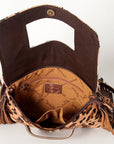 American Darling Hand Tooled Hair-On Genuine Leather Women Bag Western Handbag Purse