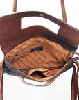 American Darling Hand Tooled Hair-On Genuine Leather Women Bag Western Handbag Purse