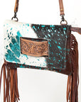 American Darling Hand Tooled Hair-On Genuine Leather Women Bag Western Handbag Purse
