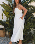 Ainsley Stripe Spaghetti Strap Pocketed Maxi Dress
