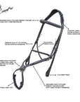 ExionPro Monocrown Crown Piece Adjustable Designer Figure 8 Bridle with Reins