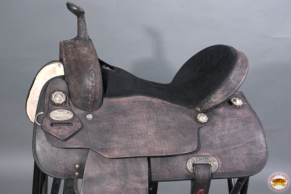 HILASON Western Horse American Leather Flex Tree Trail Saddle Dark Brown
