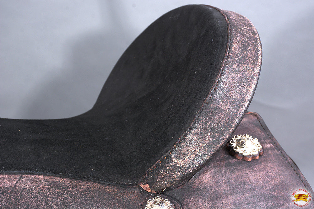 HILASON Western Horse American Leather Flex Tree Trail Saddle Dark Brown