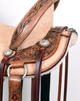 Flex Tree Western Horse Saddle In American Leather Barrel Trail By Hilason