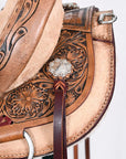 Flex Tree Western Horse Saddle In American Leather Barrel Trail By Hilason