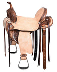 Flex Tree Western Horse Saddle In American Leather Barrel Trail By Hilason