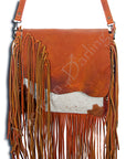 American Darling ADBG385TAWBR Messenger Hair-On Genuine Leather Women Bag Western Handbag Purse