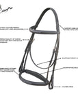 ExionPro Thin Noseband Padded Hunter Bridle with Reins